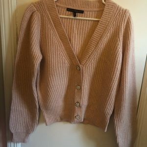 EUC White House Black Market  rhinestone button cardigan sweater